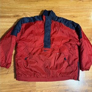 Vintage Nike 90s Y2K Center Swoosh Insulated Half Zip Anorak Popover Jacket L